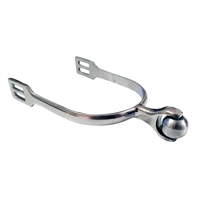 New 1 Pair Stainless Steel Horse Riding Sports Portable Silver Equestrian Boots Training Horse Spurs Equipment With Roller Ball 5