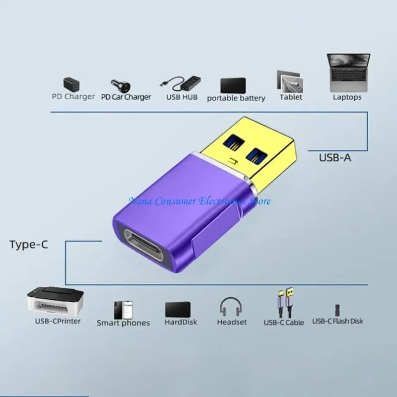 G7NE Aluminium Metall USB3.0 auf USB C Adapter 5V2A Schnellladekonverter mit 5 Gbit/s Datenübertragungsgeschwindigkeit für – Detail 7