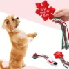 Christmas Interactive Squeaky Dog Plush Toy with Ropes Knot for Relieve Boredom Dog Chewing Plush Toy for Teeth Cleaning for Dog 6