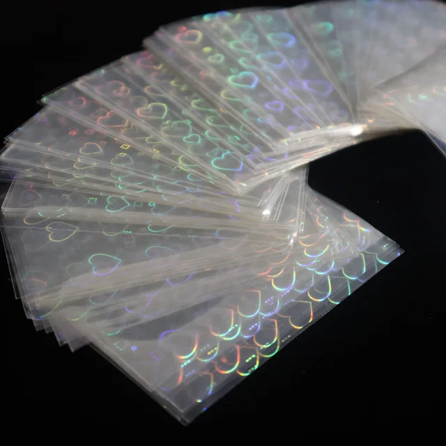 YGO-funda transparente con forma de corazón para tarjetas comerciales, funda protectora holográfica con láser, para fotos, Idol de Corea, 100 Uds.