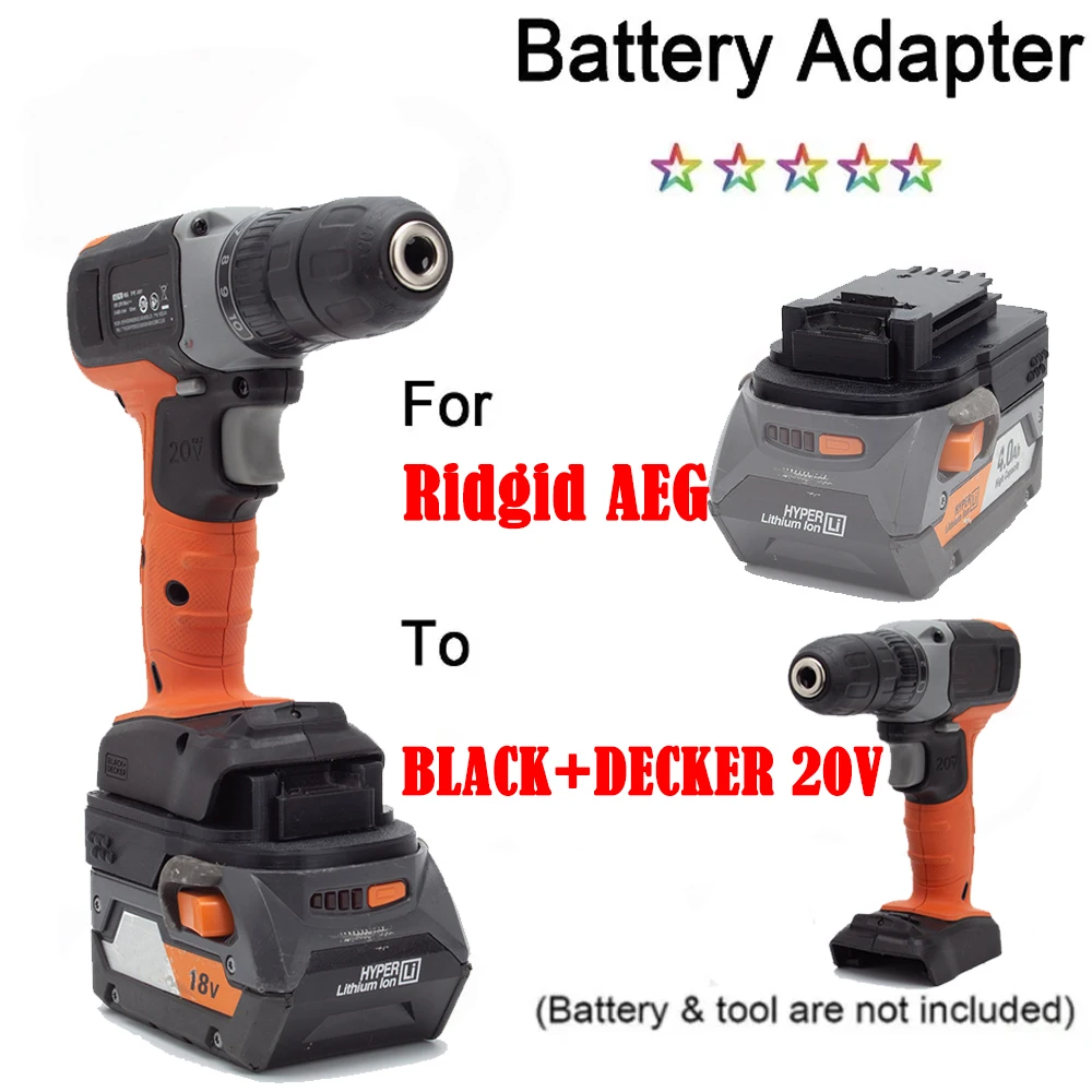 For BLACK+DECKER/Stanley/Porter Cablei 20V Drill Tools Compatible with for Ridgid AEG Li-ion Battery Adapter Converter hdmi to ypbpr scaler 1080p hdmi to component rgb 5rca scaler converter with micro cable for pc ps4