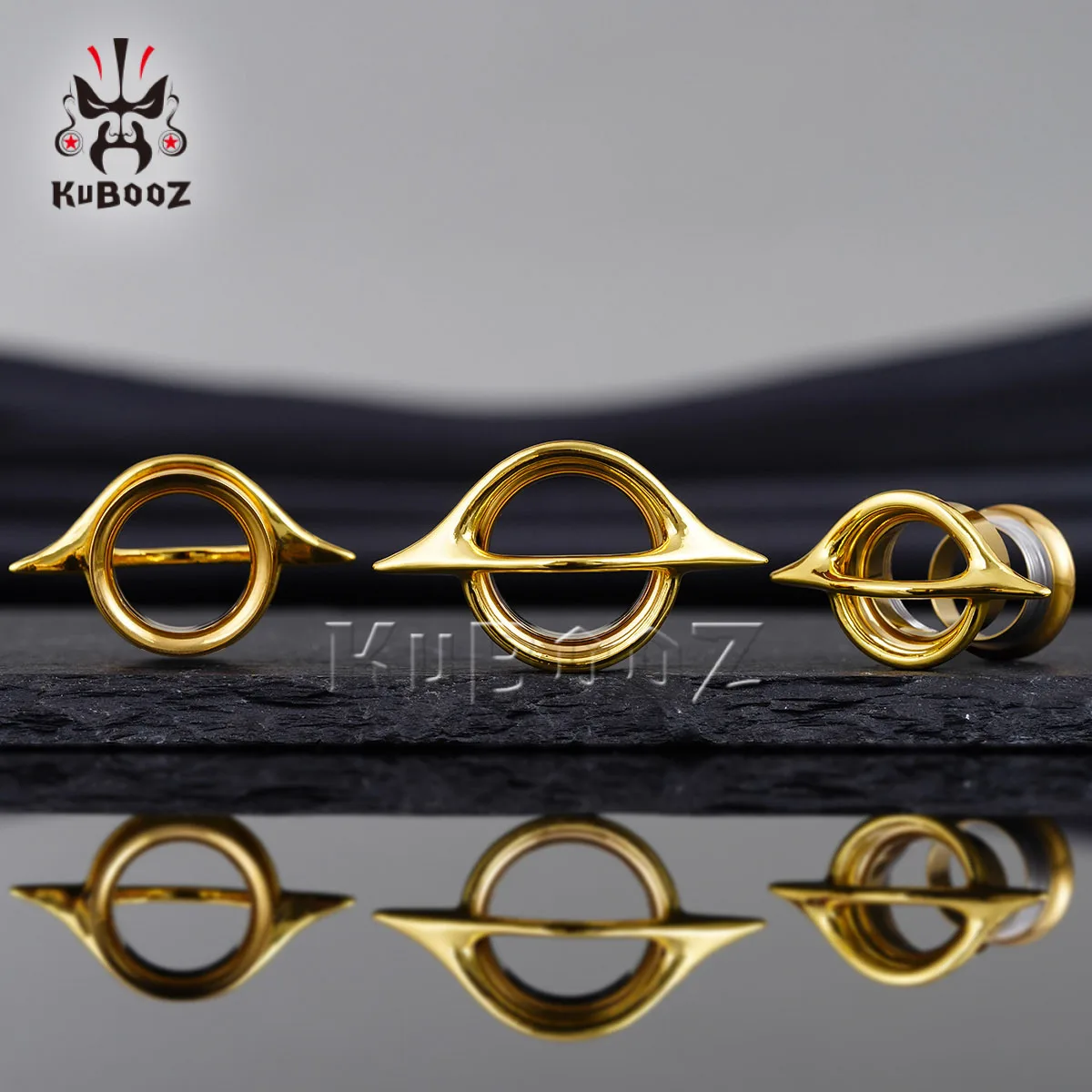 KUBOOZ Planet Ear Tunnels & Plugs - 스테인레스 스틸 스크류 익스텐더 및 스트레쳐, 피어싱 바디 주얼리(2개)