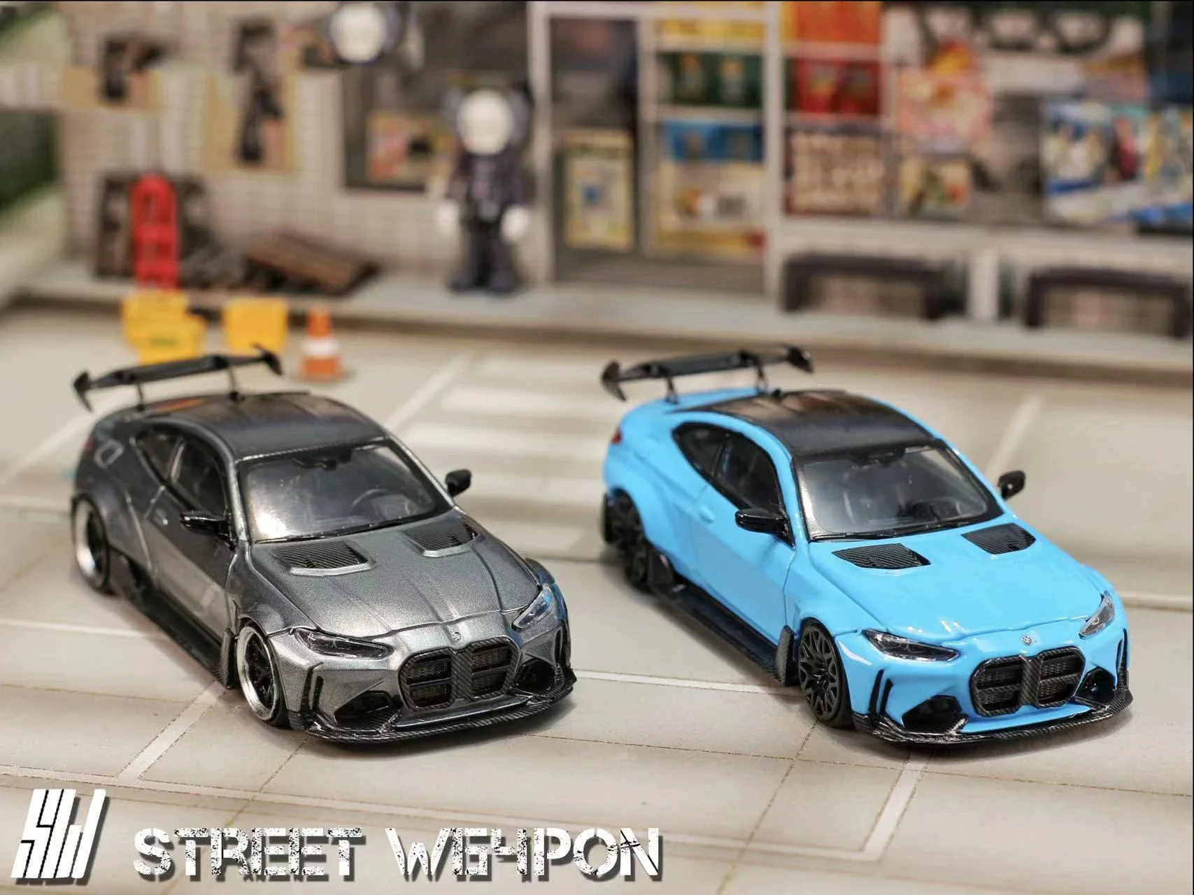 BMW M4 1/64 ミニカー STREET WARRIOR 1/64 STREET WARRIOR SW BMW M4 Black Diecast Models Car