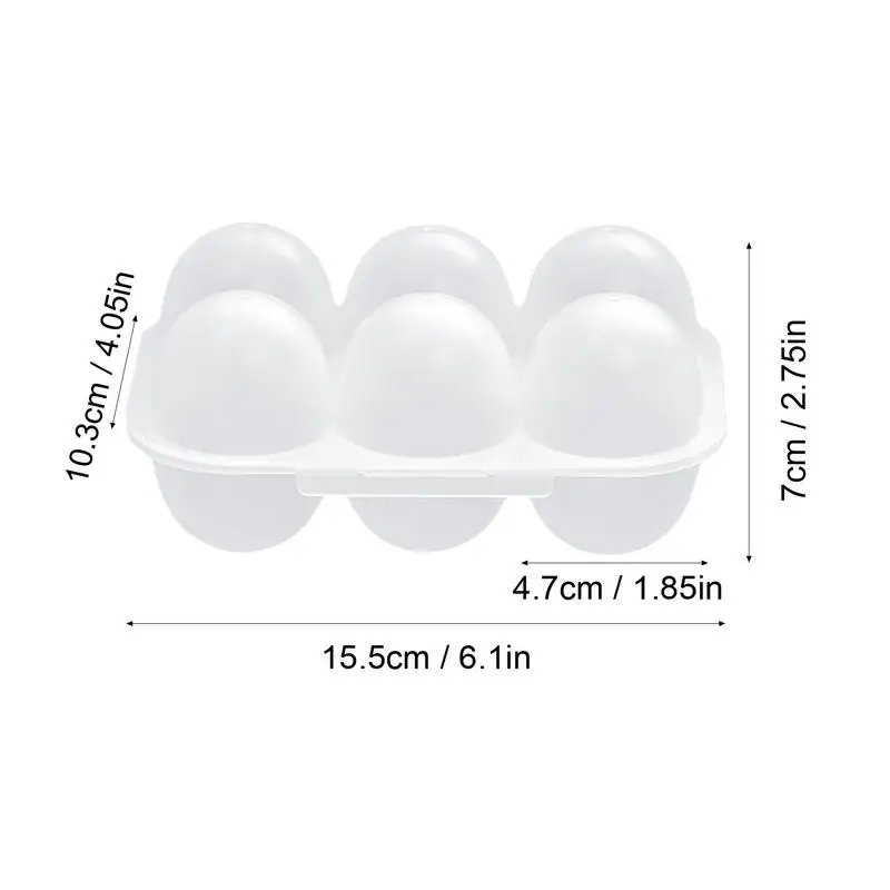 Eggs Holder 6 Eggs Storage Container with Fixed Handle Plastic Eggs Storage Box Outdoor Camping Eggs Carriers 6