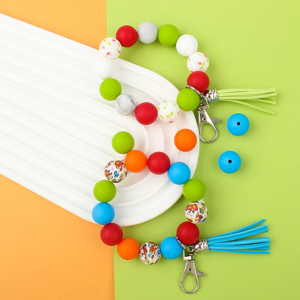 15MM Round Silicone Beads Baby Colorful Beads For Jewelry Making DIY Beaded Pen Bracelets Food Grade Accessorie Set 35Pcs
