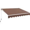 10 x 8.2Ft Retractable Awning, Aluminum Patio Sun Shade w/Crank Handle and Water-Resistant Polyester, Outdoor Manual Retractable 1