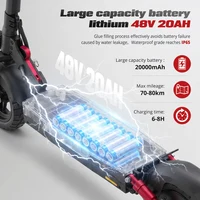 Nouvelle trottinette électrique KICKWEY T4 PRO 2026, moteur 1000W, batterie lithium haute performance 48V20AH, étanche IP65, contrôle par application, charge maximale 150KG, vitesse maximale 45km/h, autonomie maximale 80km, pneus tout-terrain larges 10*3.5 pouces. 5