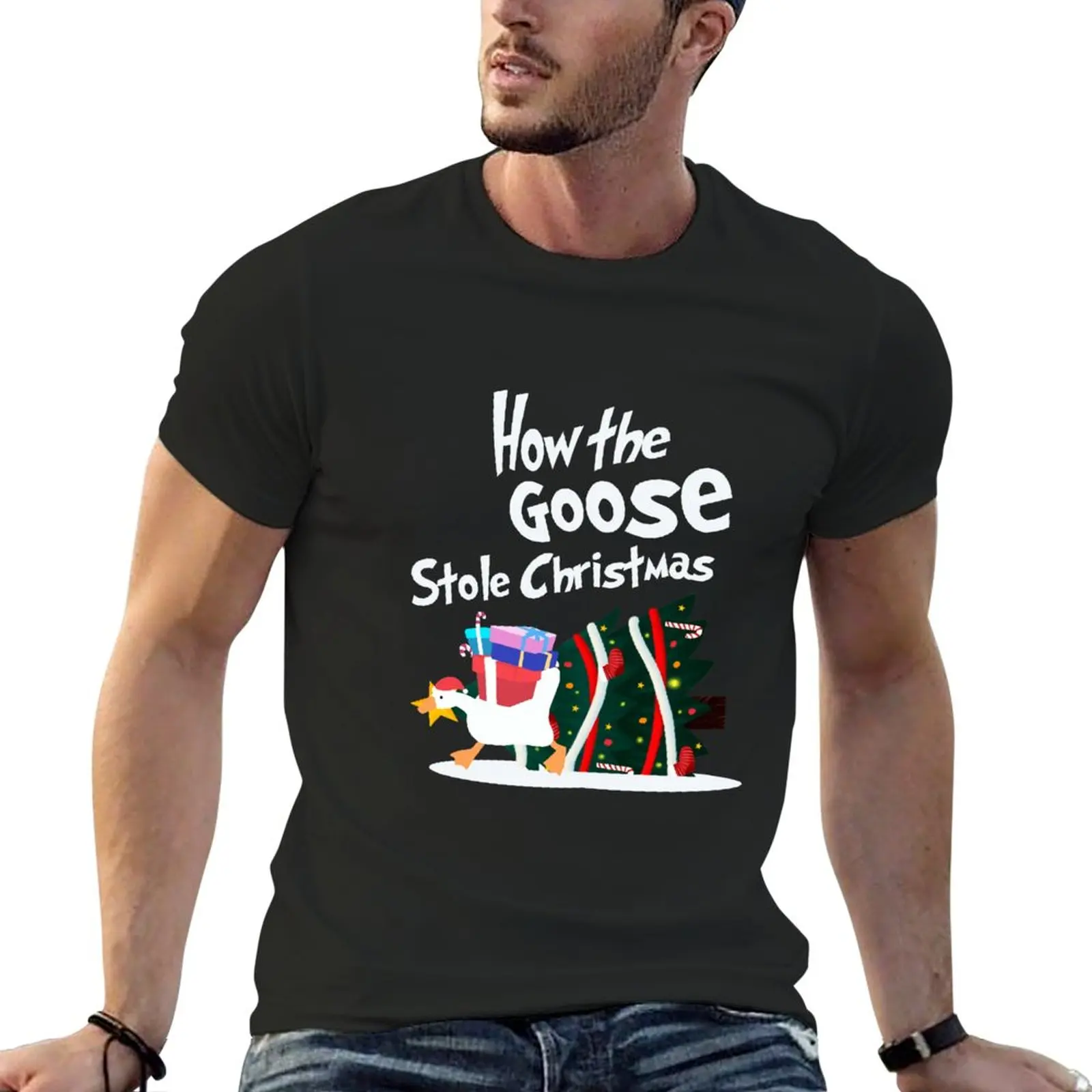 

How The Goose Stole Christmas T-Shirt quick-drying aesthetic clothes summer top mens t shirt