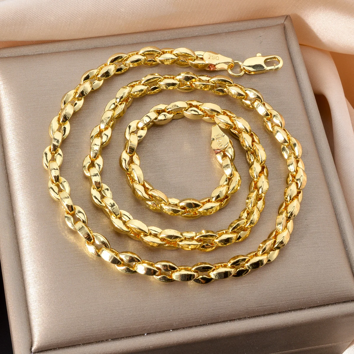 Meistverkaufte Italienische 750 Herren- und Damen-Halskette 18k Vergoldeter Rock Hip-Hop Bankett-Schmuck Accessoires – Detail 10