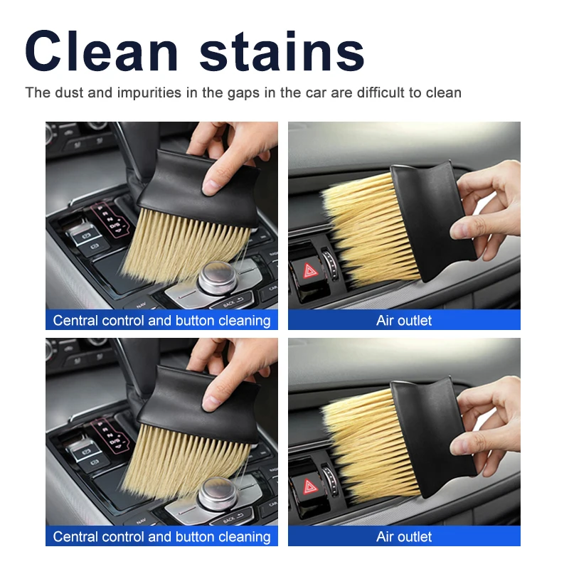 Car interior cleaning tool air conditioning outlet cleaning brush soft brush for car cleaning interior gap dust removalbrush