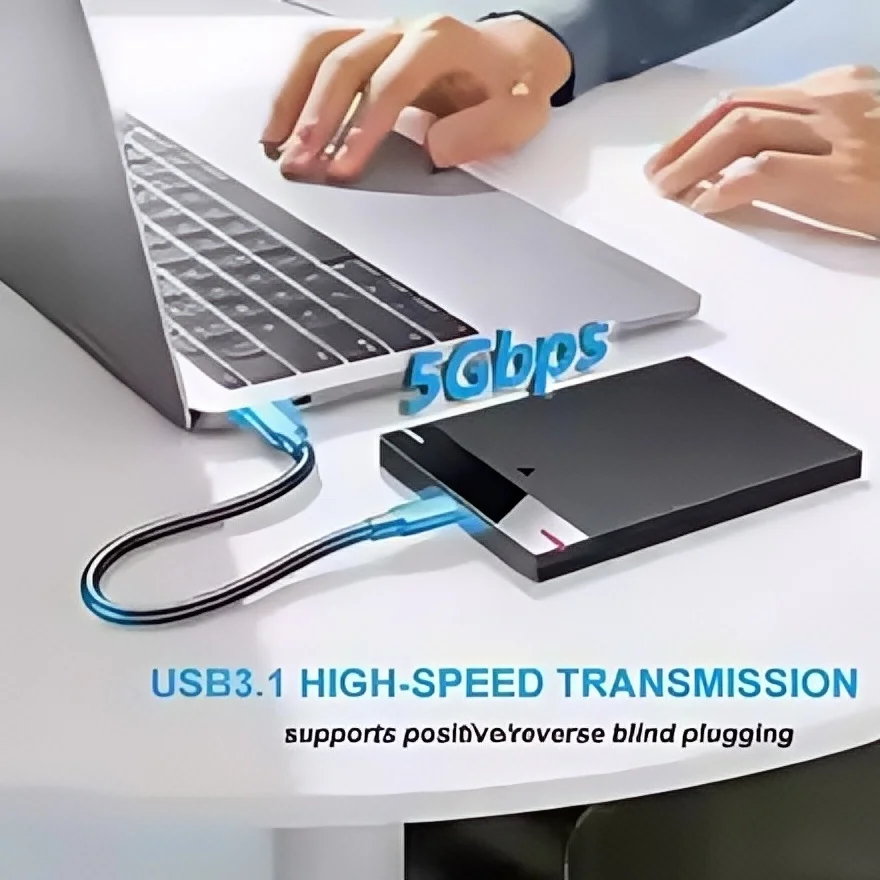 HDD Enclosure 2.5 USB 3.0/Type-C 5TB Portable Hard Drive Case 5Gbps Speed UASP Support Plug Play