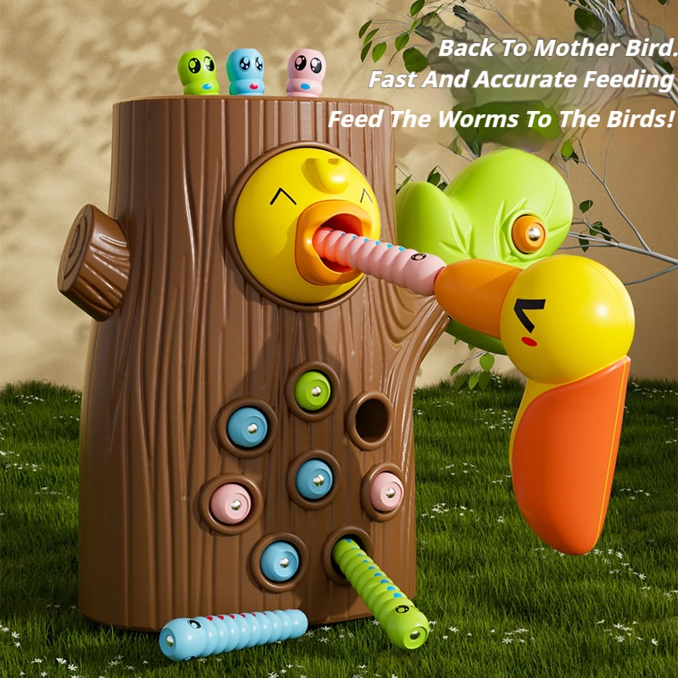 Woodpecker Fish Toys for Kids Bug Catching Small Game Bird Bug Catching Magnetic Education Early Education Training Exercise Toy 4