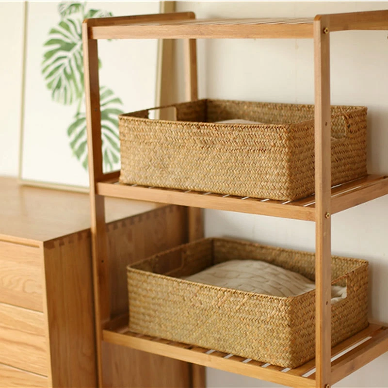 Handwoven Storage Basket Rattan Wicker Baskets Straw Weaving Organizer Sundries Storage Box Bread Picnic Basket Panier Rangement 6