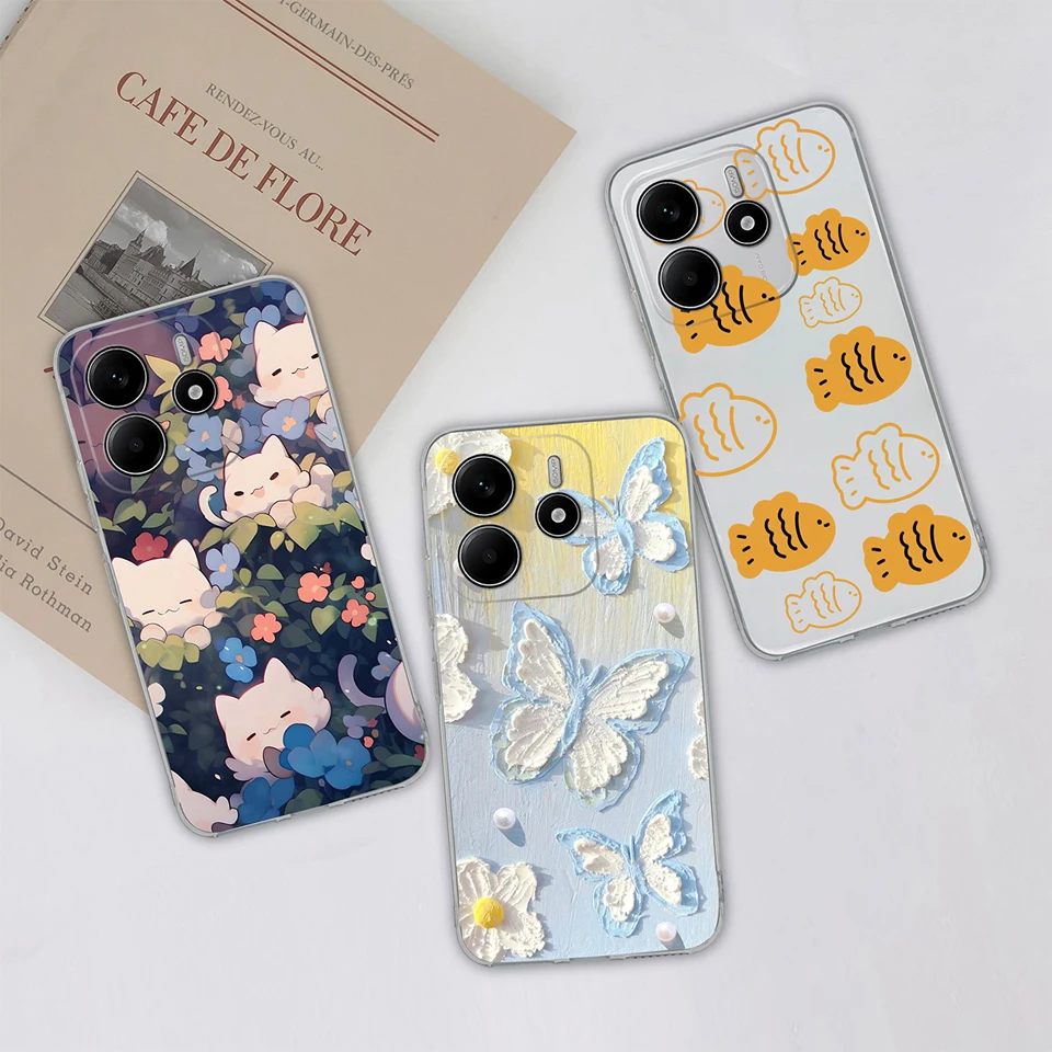 Love Heart Butterfly Transparent Shockproof Anti-Fingerprint Case