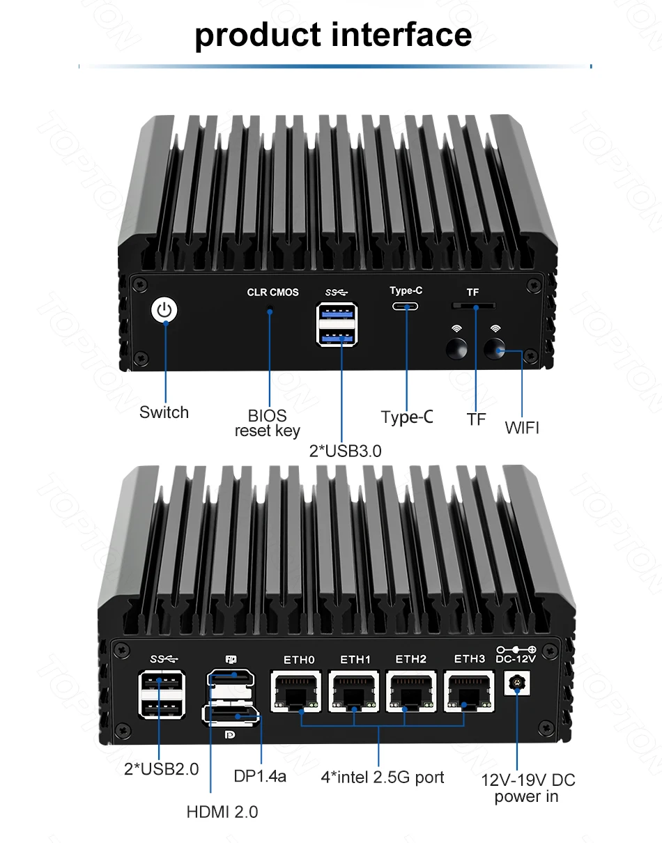 Fanless Mini PC N6005 2.5G LAN Router N5105 4xIntel I226-V DDR4 M.2 NVMe SSD TPM2.0 Micro Firewall Appliance Description Image.This Product Can Be Found With The Tag Names Barebone Mini PC, Computer Office
