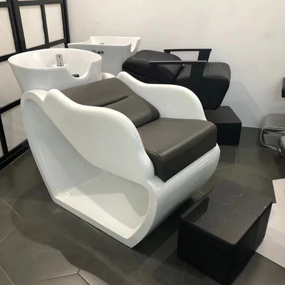 

Professional High Quality PU Leather Hair Salon Modern Lay Down Furniture Hair Shampoo Bed Washing Chair With Bowl