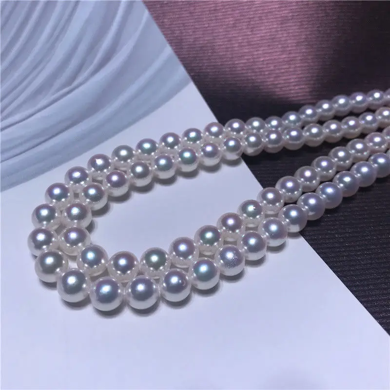 

Beautiful AAAAA+ 8-9mm natural south sea White pearl necklace 32inch