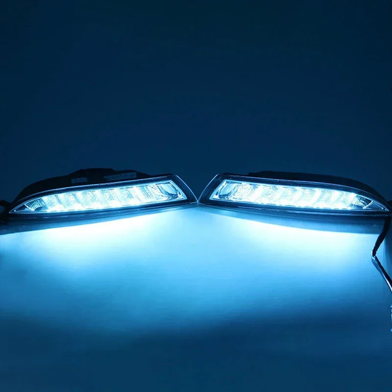 Per VW Scirocco 2008-2013 Auto Anteriore LED indicatore laterale Lampada Ambra Indicatori di direzione e Luci di marcia diurna DRL bianche - Image 3