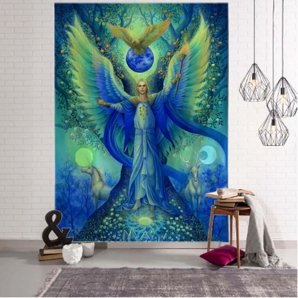 Tapestry, home wall hanging, psychedelic character art, hippie, art decoration, dormitory bedroom mural background cloth