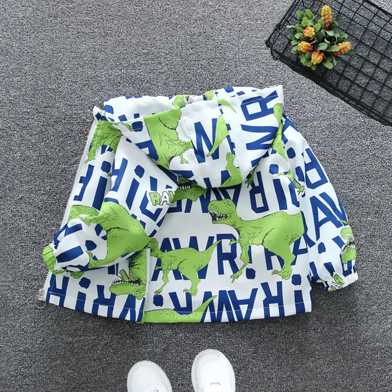 

Kids Boys' Cartoon Coat Autumn Clothing New Children's Long Sleeves Hooded Trench Thin Coat Baby Spring Jacket Boys Outerwear