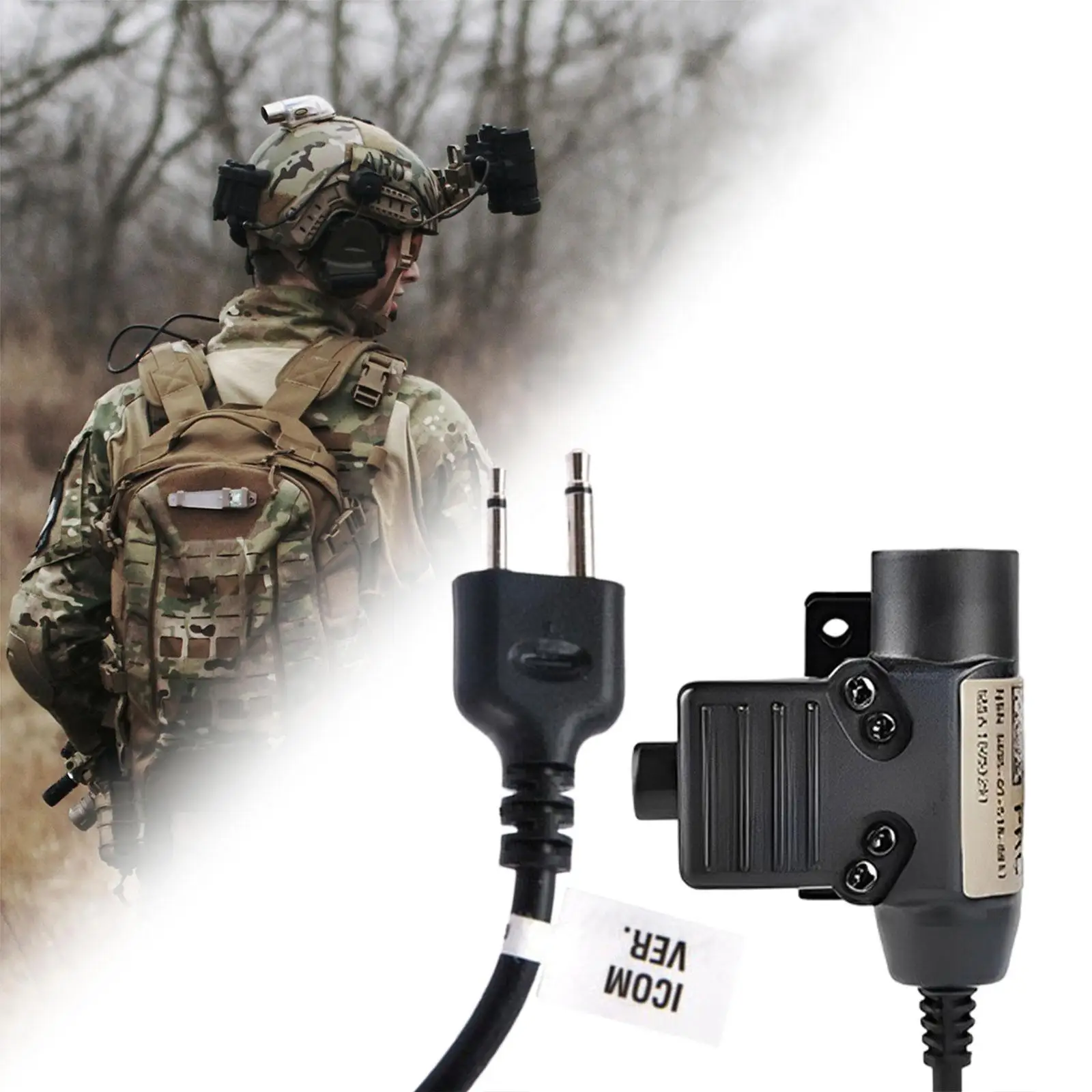 

U94 PTT системный адаптер 2 Pin гарнитура рация разъем для Icom радио