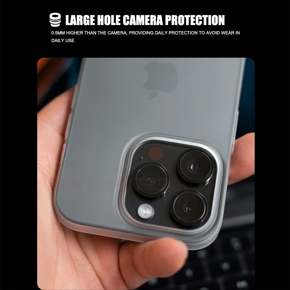 Sleek Ultra Thin Crystal Clear Matte Phone Case with Hard PC Back Cover