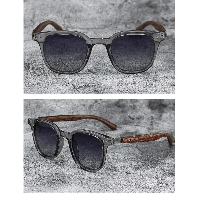 Wood-Grain Retro Sunglasses