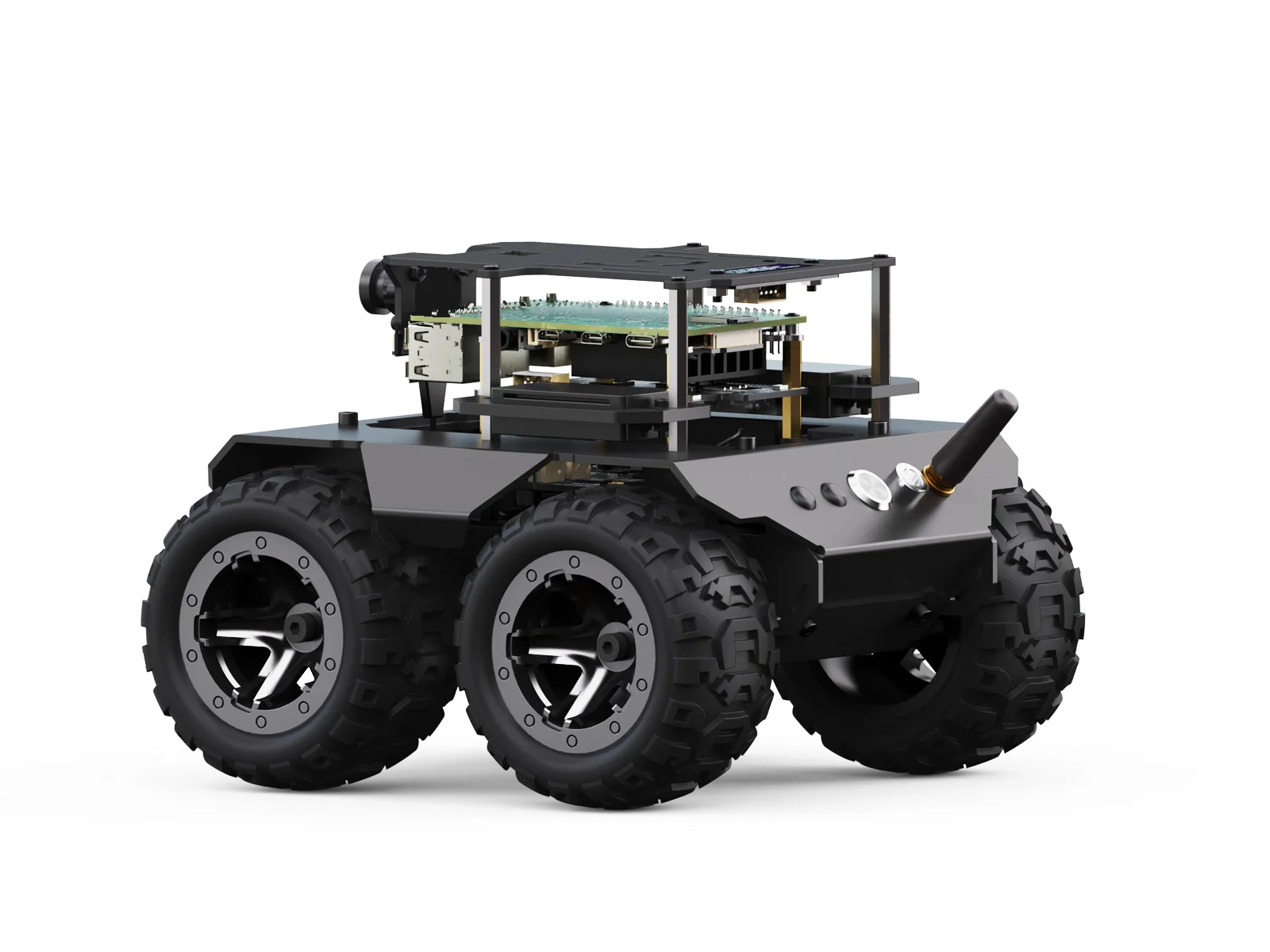 Waveshare RaspRover Open-source 4WD AI Robot, Dual controllers, All-metal Body, Suitable for Raspberry Pi 4B/ Raspberry Pi 5