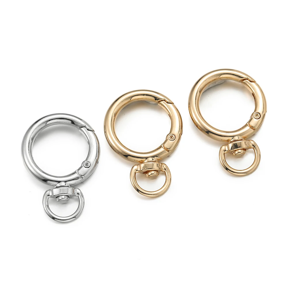 2 قطعة شكل دائري دوران سبيكة جراد البحر الربيع المشابك قابلة للفتح حلقة رئيسية هوك موصل سلسلة الكلاب أبازيم DIY بها بنفسك صنع المجوهرات