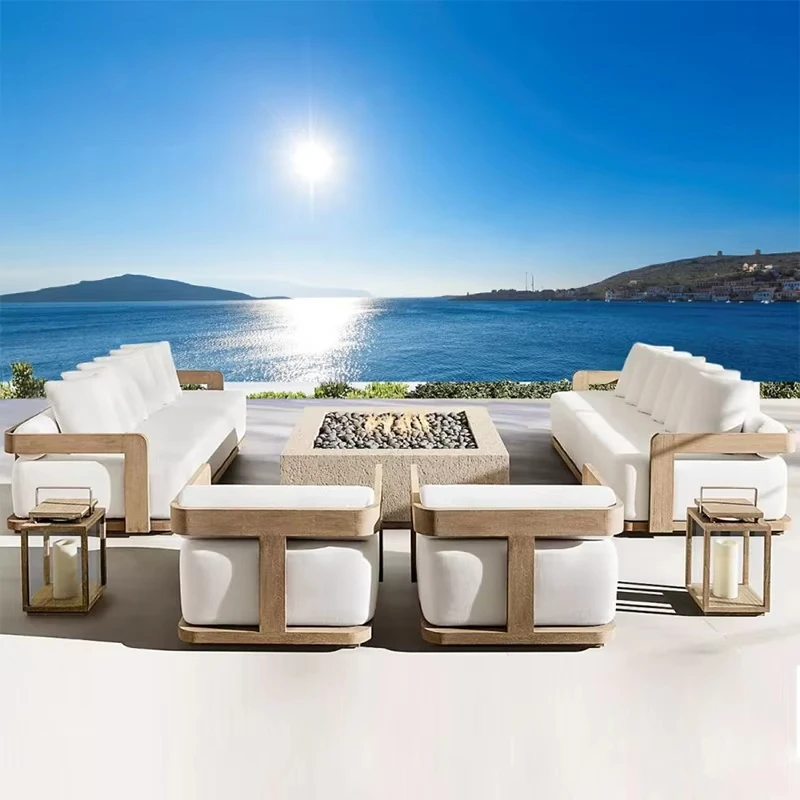 Sofa Set, Made of Teak Wood, Garden Furniture Set, High-end Outdoor Customization, Outdoor Lazy Sofa, Solid Wood Furniture