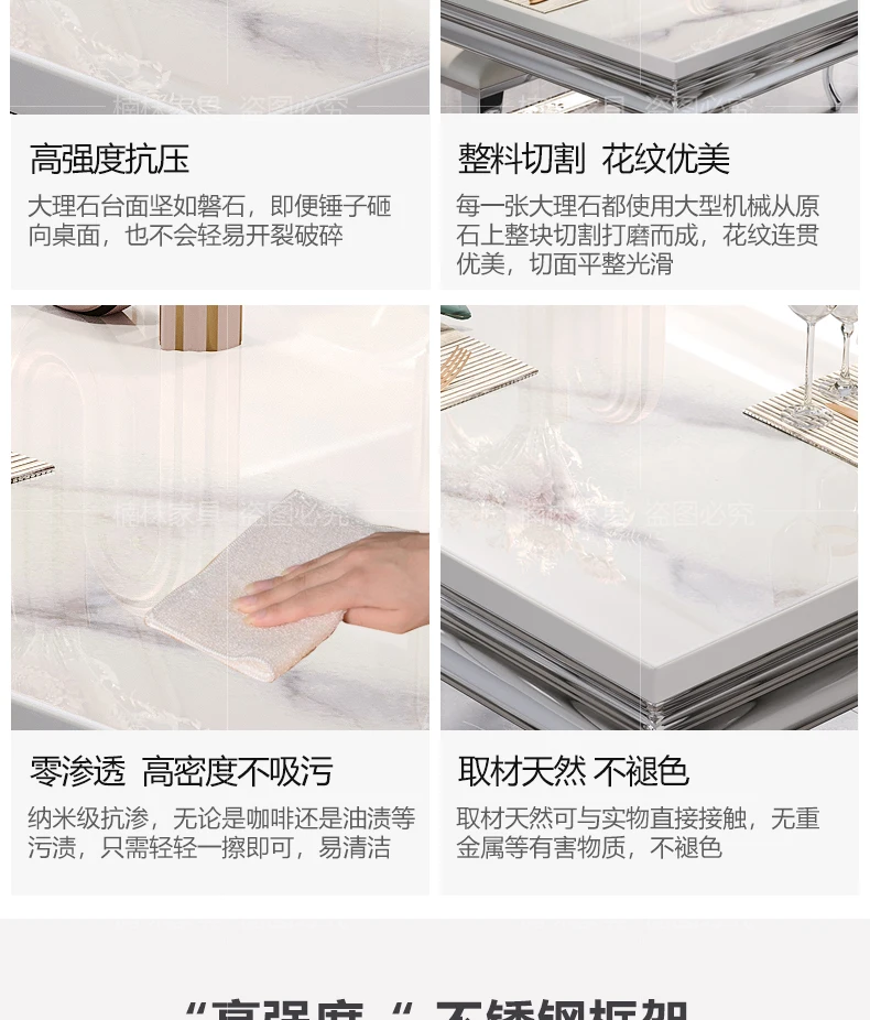 Description Picture 6 of itemLiving Room Marble Dining Tables Coffee Side Center Balcony Dining Tables Luxury Apartment Mesas De Jantar Kitchen Furniture