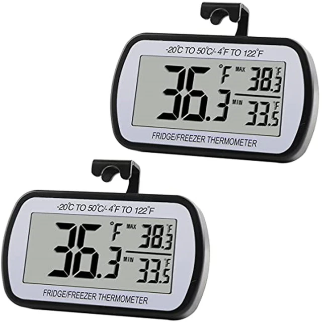 Fridge Thermometer Digital,freezer Thermometer With Probe, Freezer Alarm  With Max/min Memory For Home Kitchen Bars Cafes