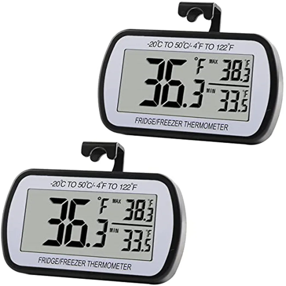 Digital Thermometer Fridge Thermometer Refrigerator Thermometer Freezer  Thermometer Kitchen Large LCD Refrigerator Fridge Freezer Digital  Thermometer With Stand/Hanger 