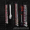 3 PCS Socket Organizer 1/2 3/8 1/4 inch Drive Socket Rail Holders Heavy Duty Socket Racks, Black Rails with Red Blue Black Clips 6