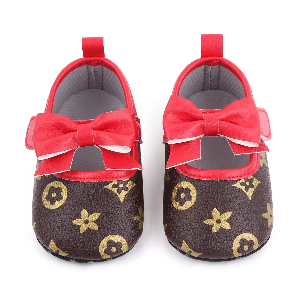Baby Girls Shoes Soft Soled Non-slip Footwear First Walkers Crib Shoes Toddler Girls Love Bow