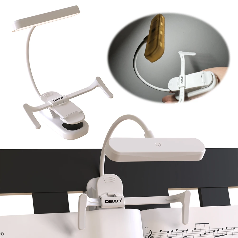 Rechargeable Music Stand Light LED Clip On Piano Lamp Book Light Book Lamp for Grand Piano Book Reading