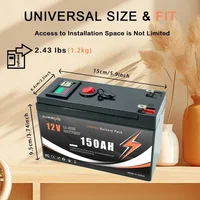 Cycle profond de batterie rechargeable au lithium LiFePO4 12 V 150 Ah pour l'énergie solaire, UPS, scooters, roues électriques, détecteur de poissons, bateau, camping-car 4