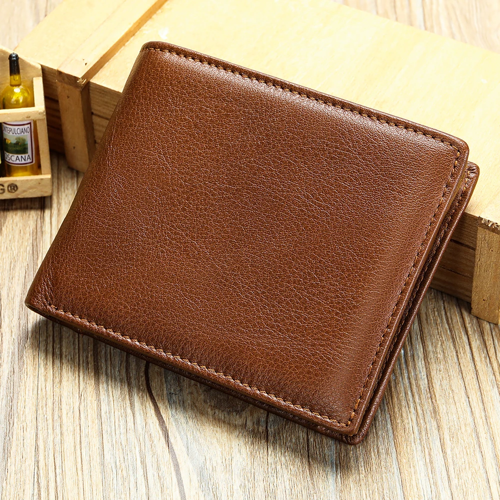 WESTAL Handmade Cowhide Leather Men's Anti-Theft Wallet with Large Capacity