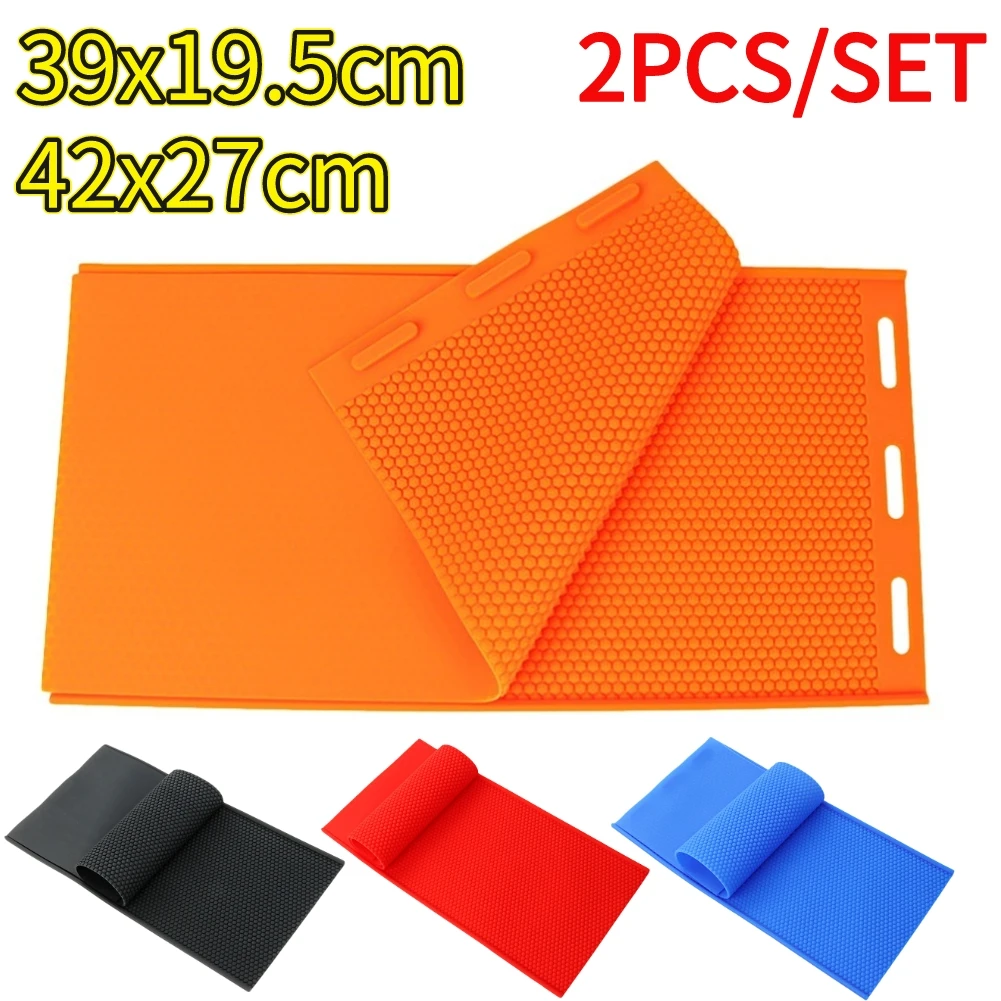 2pcs Beeswax Press Sheet Mould Flexible Beeswax Embosser Machine Mold Silicone Harmless Handmade Durable Beekeeper Accessories