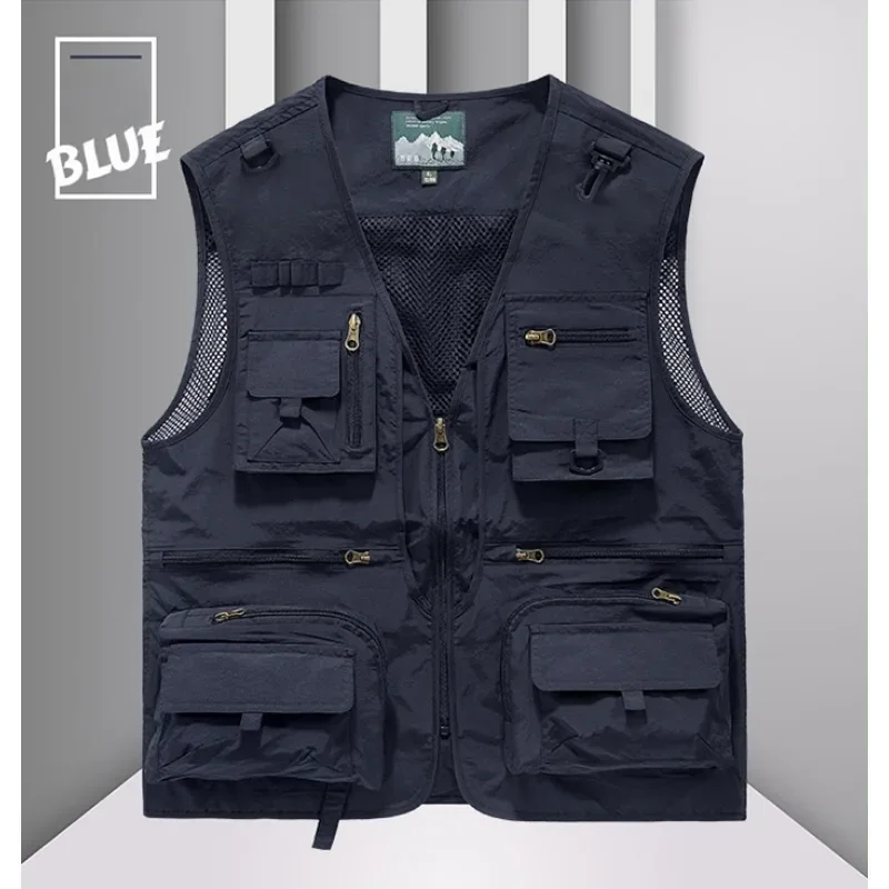 Hunting Vest Lightweight Windbreaker Large Size Men's Work Sleeveless Jacket Padded Waterproof Luxury Clothing Denim Clothes Man