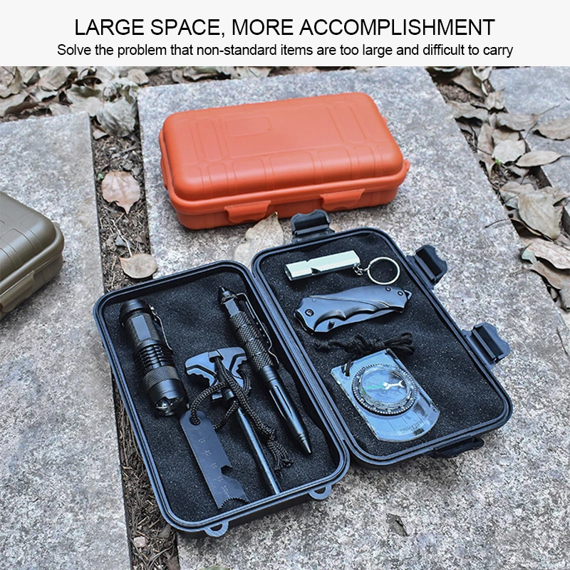 

Lightweight Shockproof Oversize Storage Box Waterproof Survival Sealed Box EDC Travel Sealed Containers Fishing Tackle Tool Case