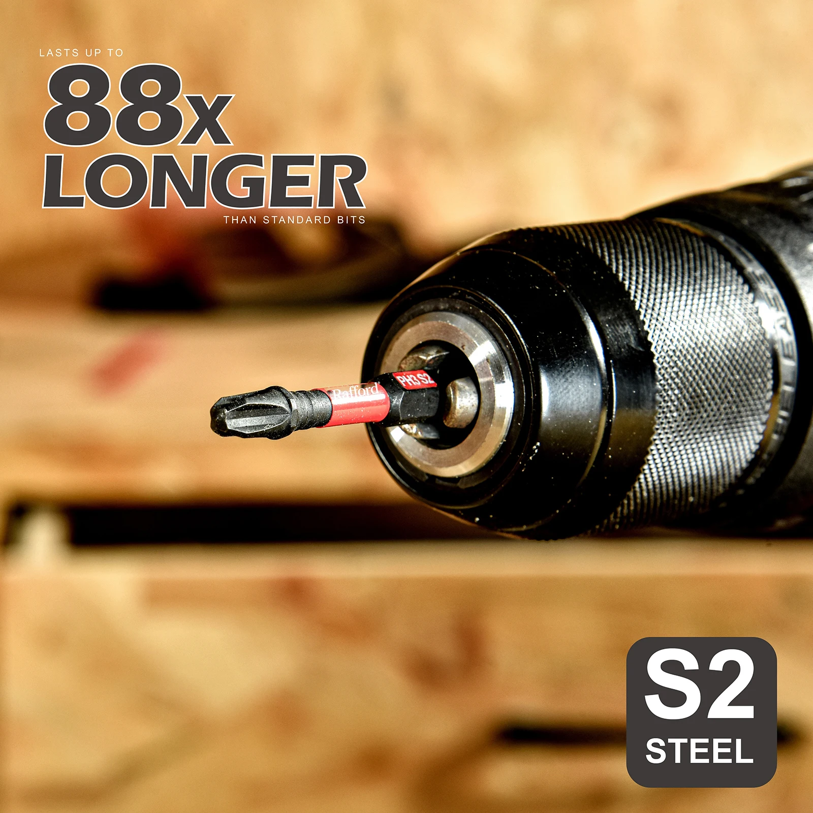 Screwdriver bits set Rafford 2Inches Pozidriv #2 PZ2 impact tough S2 alloy steel