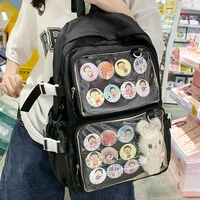 Japanese Kawaii Itabag Women New 2024 Transparent Backpack Large Capacity School Bags With Insert Plate and Two Clear Pockets 2
