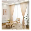 Japanese Linen Texture Sheer Tulle Curtains for Living Room Bedroom Kitchen Customiz Decor Transparent Voile Natural Wood Wind 5
