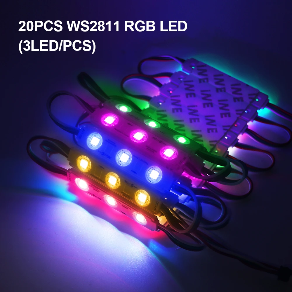 IP67 Waterproof DC12V Dream Color RGB WS2811 SMD 5050 3Leds Moudle Advertisement Decoration LED Strip 20PCS