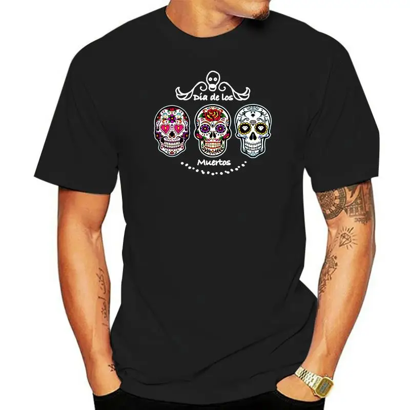 

Men's Sugar Skulls t shirt personalized tee shirt size S-3xl clothing Anti-Wrinkle Casual Summer Style Family shirt