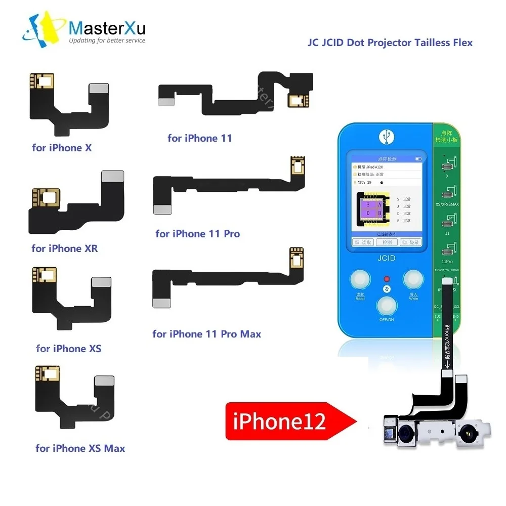 Tanie MasterXu JCID JC V1S matryca punktowa Flex Cable Face ID dla iPhone sklep