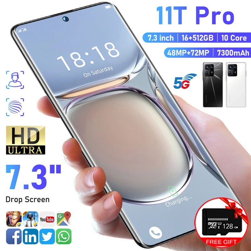 Смартфон 11T Pro 7 3 дюйма HD 16 + 512 ГБ | Мобильные телефоны и аксессуары