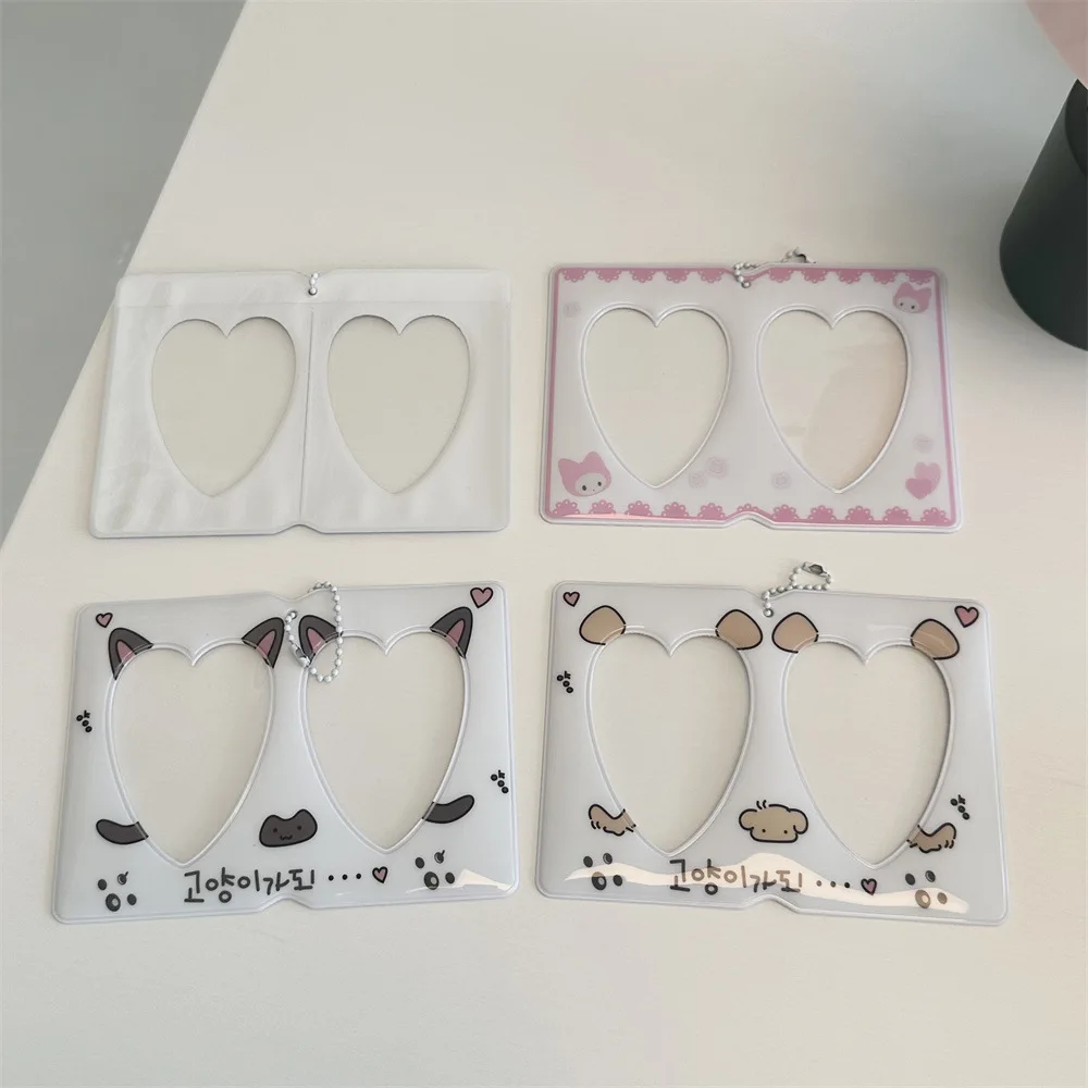 Niedlicher Doppelkartenhalter 3-Zoll-Paar-Fotoschutzhülle Kpop-Idol-Fotokartenhalter Anhänger-Ornamente – Detail 3