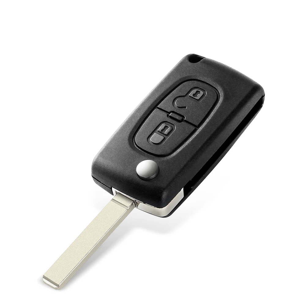 Coque clé,jingyuqin Car Key Shell HU83 CE0536 - 523 pour Peugeot